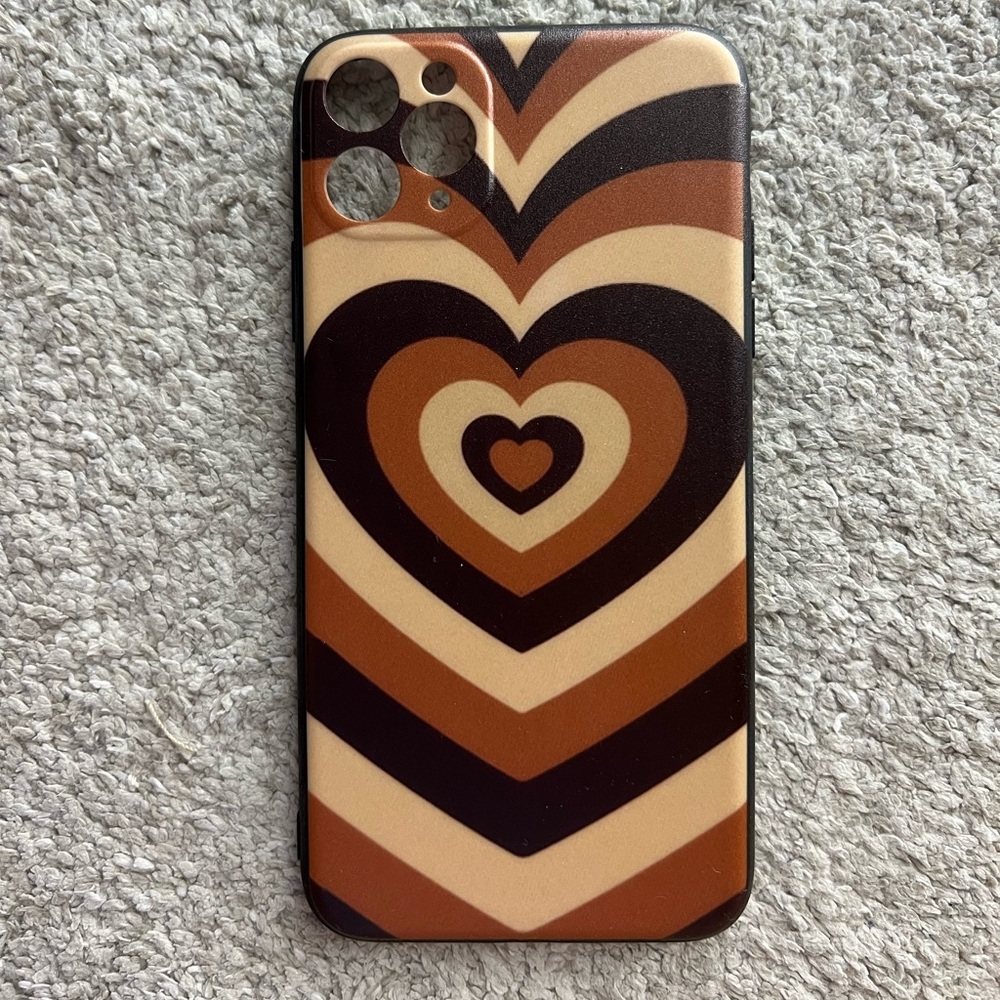 Brown heart iPhone case